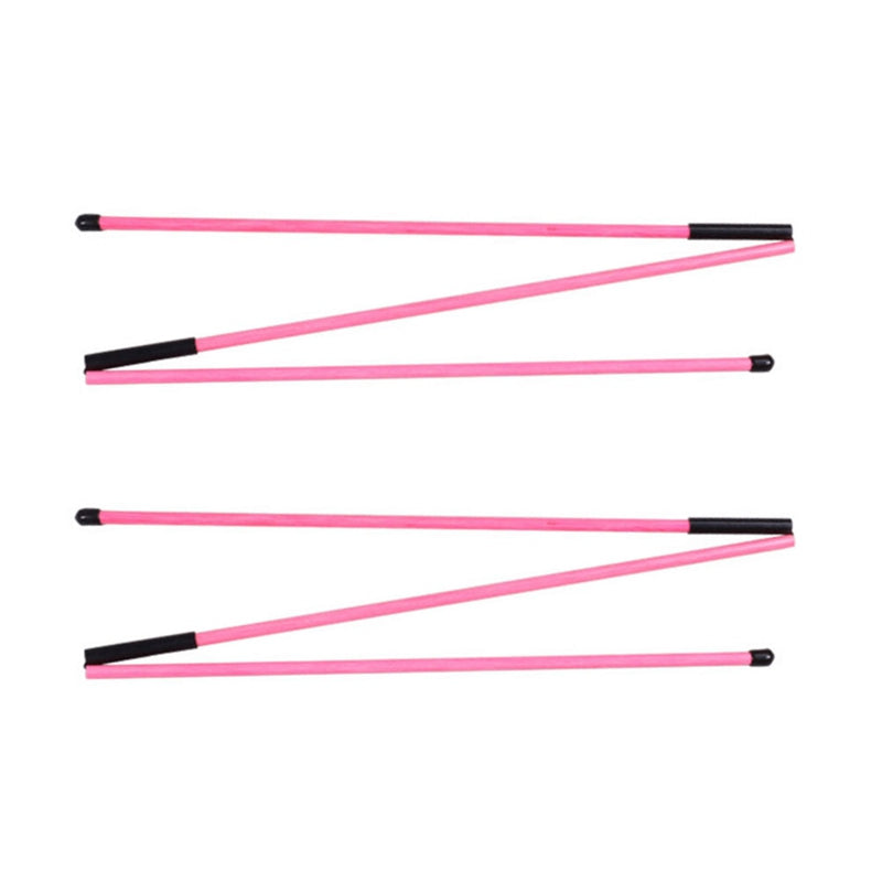 Foldable golf alignment sticks stored in a compact format