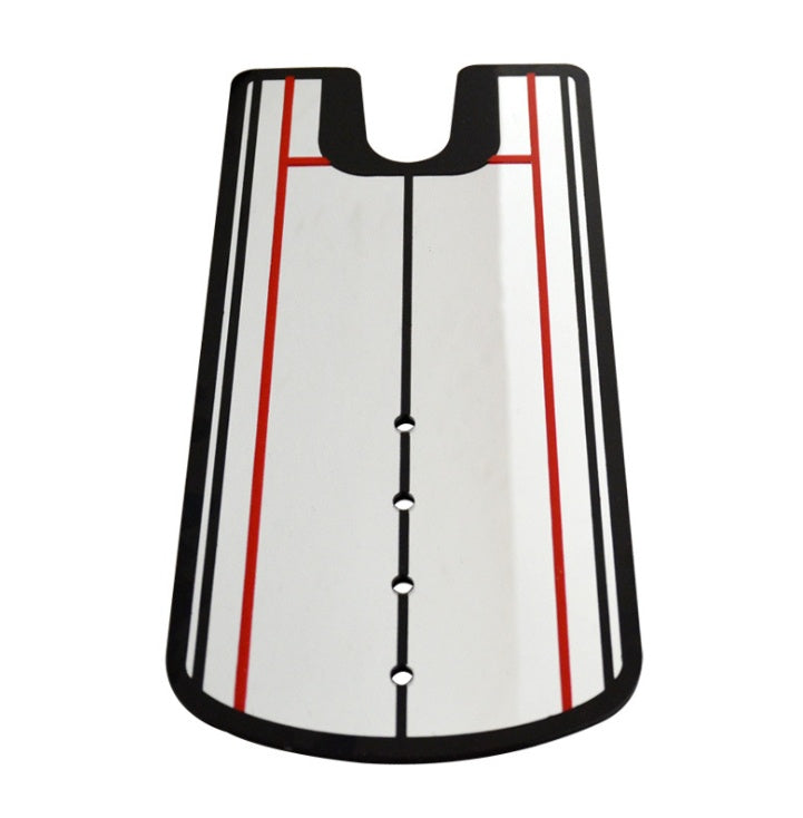 White putting alignment mirror for indoor or practice-green drills