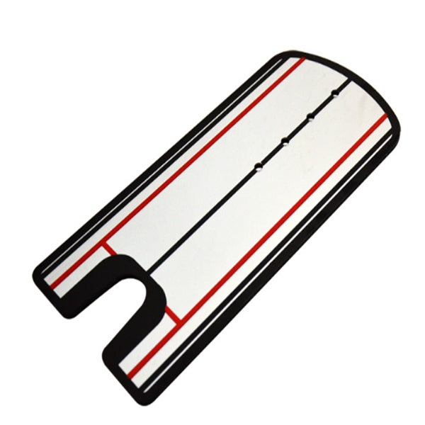Putting alignment mirror with eye-position and shoulder guides