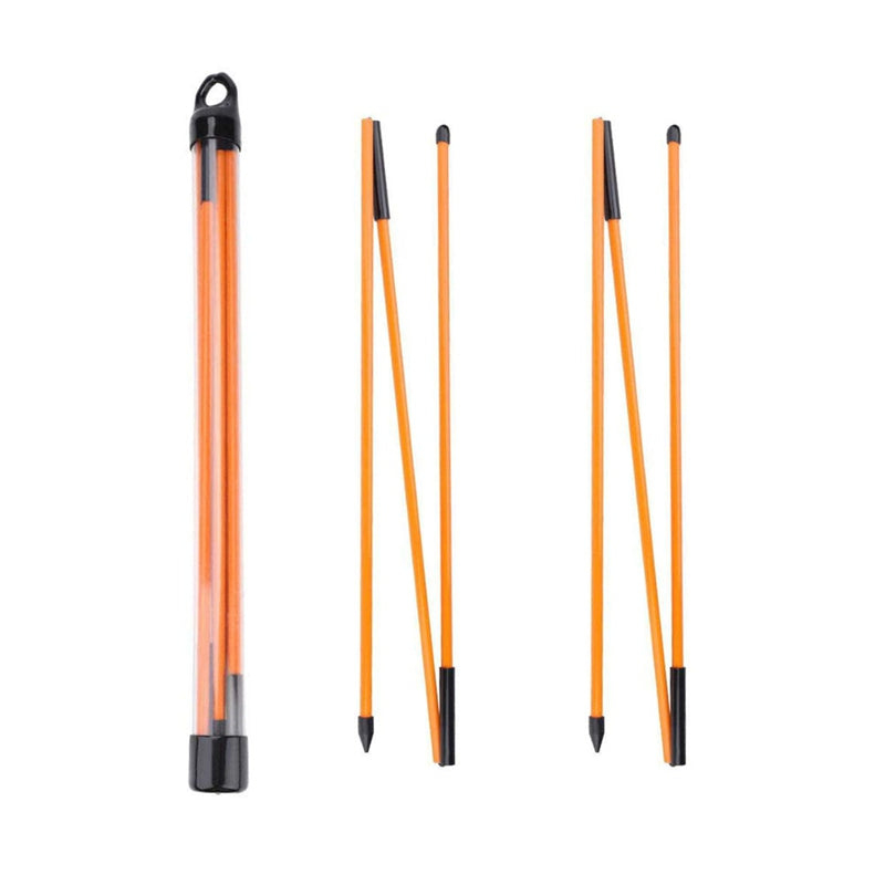 Orange and pink golf alignment sticks shown at full length